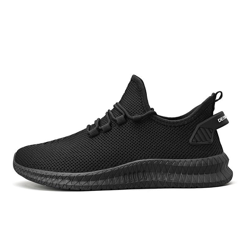 2025 Men's Flyknit White Mesh Sneakers: Plus Size, Casual Sports Shoes for Summer & Autumn