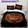3pcs Duvet Cover Set (1*Duvet Cover + 2*Pillowcase, Without Core), Arsenal F.C Print Soft All‑Season Bedding Set, Home Bedroom Decor Gift