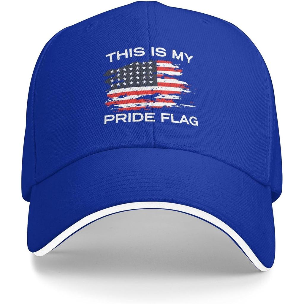 This Is My Pride Flag Distressed American Flag Baseball Cap Adult Patriotic Adjustable Dad Hat