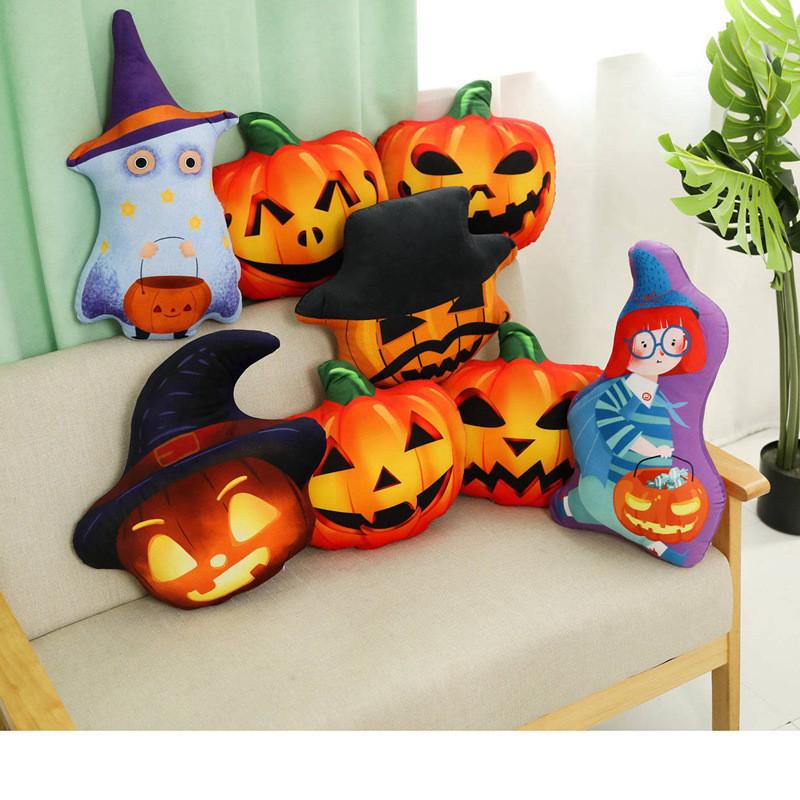 Pumpkin Plush Halloween Cushion Stuffed Toy Cartoon Doll Decorations Gift Kids