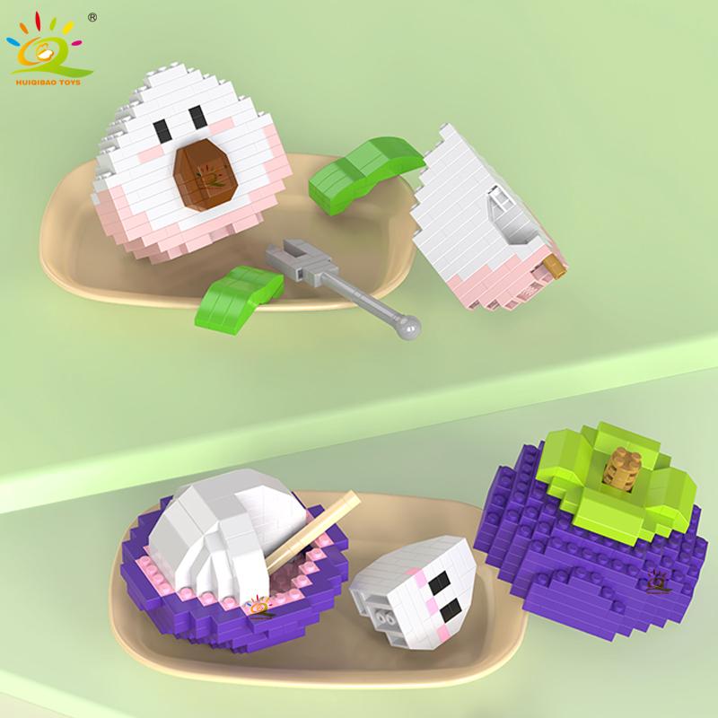 HUIQIBAO Mini Cute Fruit Micro Building Blocks 3D Diamond Model Lemon Bricks DIY City Construction Toys for Children Kids Gift
