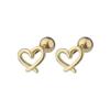 S925 Silver Sweet Hollow Heart Screw Back Earrings For Women Minimalist Small Cartilage Studs Sleep Friendly