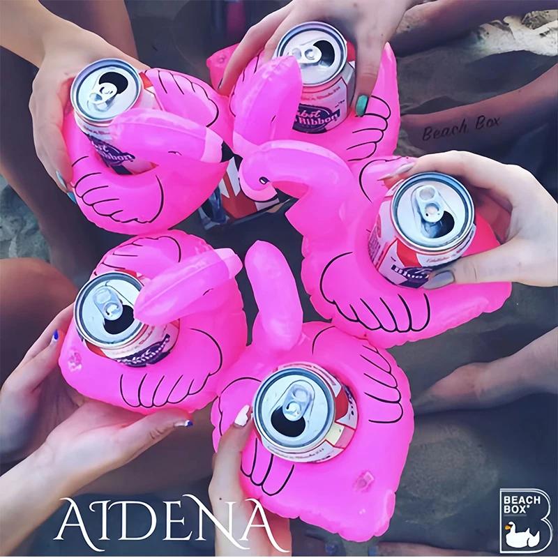 Mini Aufblasbarer Flamingo Donut Pool Schwimmendes Spielzeug Getränk Schwimmender Getränkehalter Schwimmring Party Spielzeug Strand Kinder Erwachsene Pool Supplie