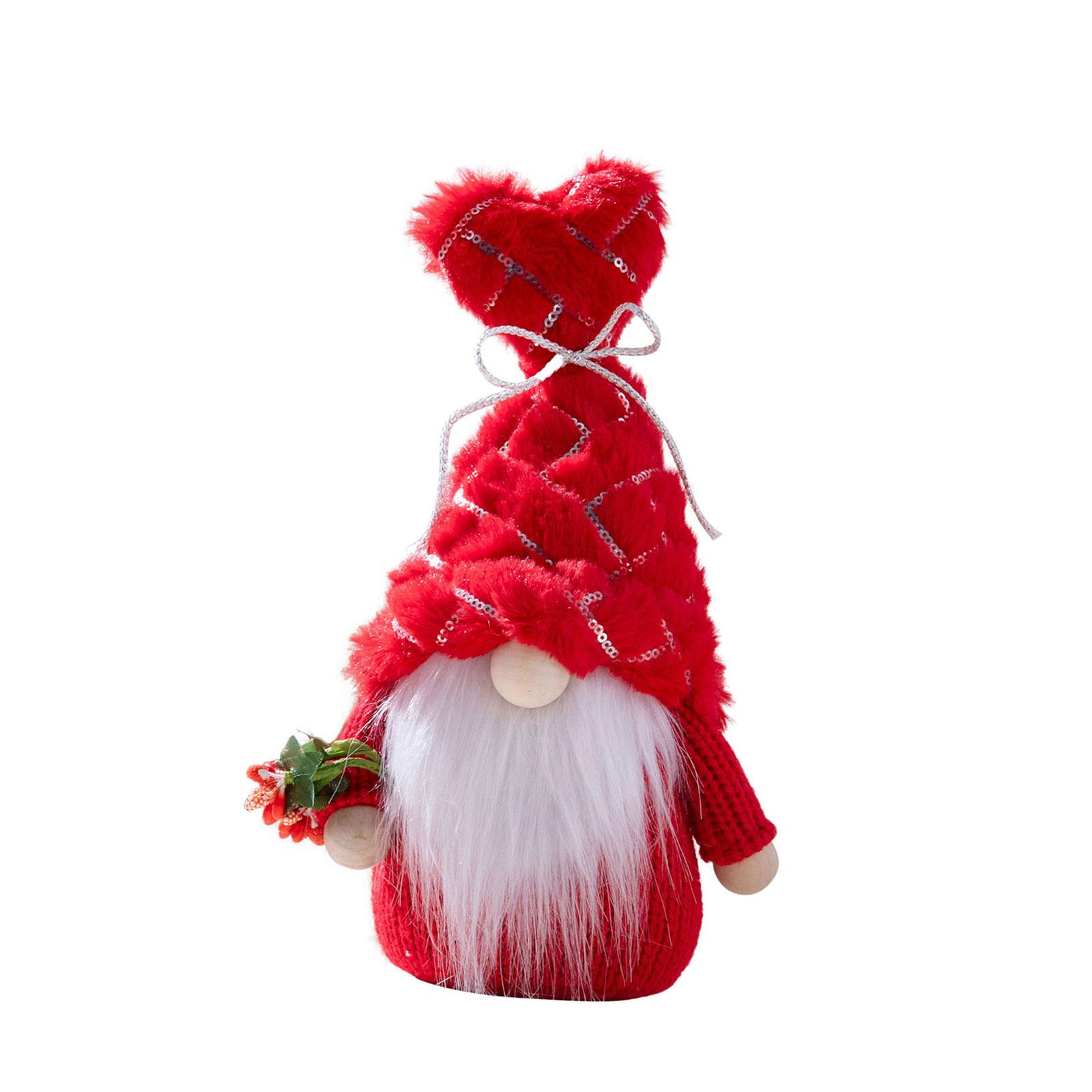 Valentines Day Gnome Decorations Valentines Gnome with Heart Hat Faceless Doll Home Table Decor Handmade Garden Statue красный