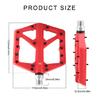 Mountain Bikes Pedals Light Weight Bicycles Pedals Nonslip Pedals Footboards Flat Platform Sealed Bearing 9/16In Thread