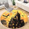 1PCHaunted Castle Office Round Area Rug,  Mat Suitable For Office, Under Office Chairs Bedroom Living Room Home Decor, Room Deco
