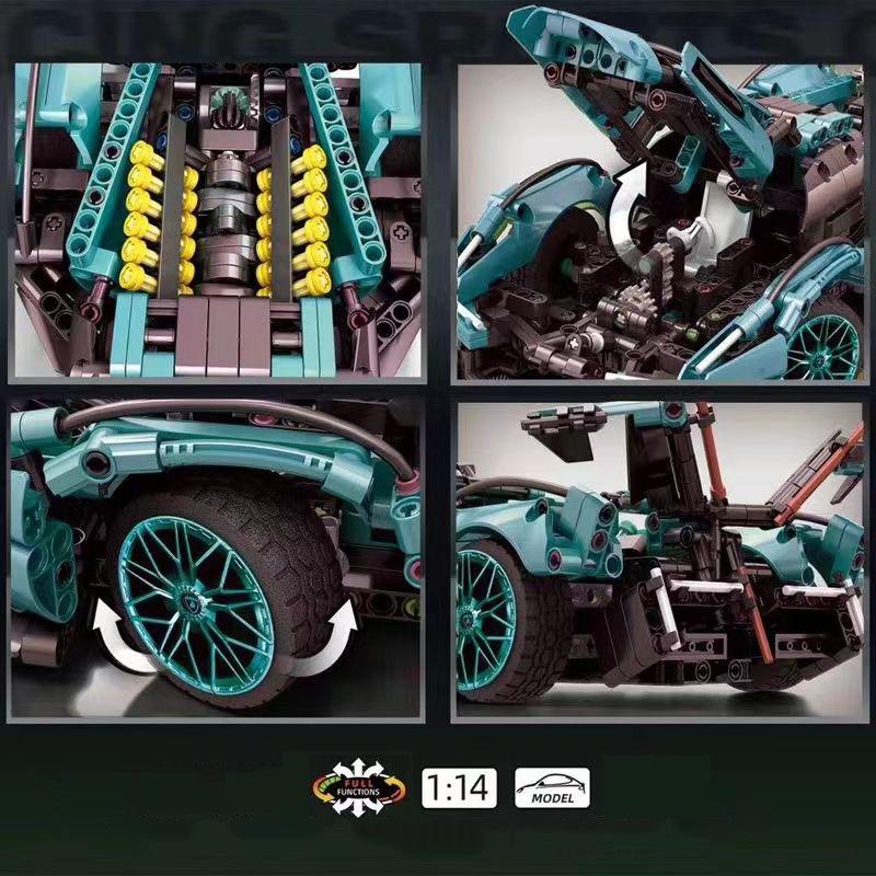 1:14 City Technical Super Racing Car Building Block Sports Vehicle Model  For Kids Gifts Birthday Christmas Halloween Gifts