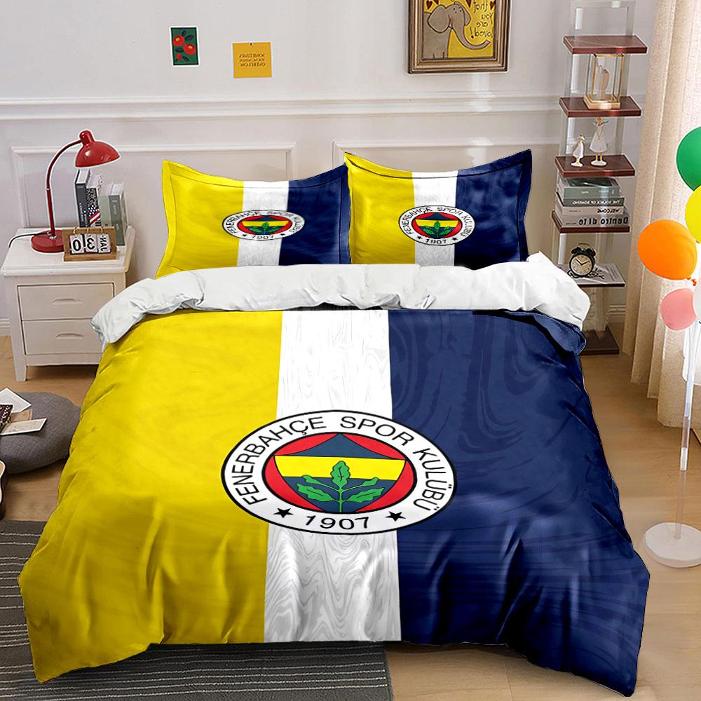 Fenerbahçe Logo Bettwäscheset Bettwäsche Bettbezugset Bettbezug Kissenbezüge (1 * Bettbezug 2 * Kissenbezüge, ohne Bettdecke) 135x200cm yellow