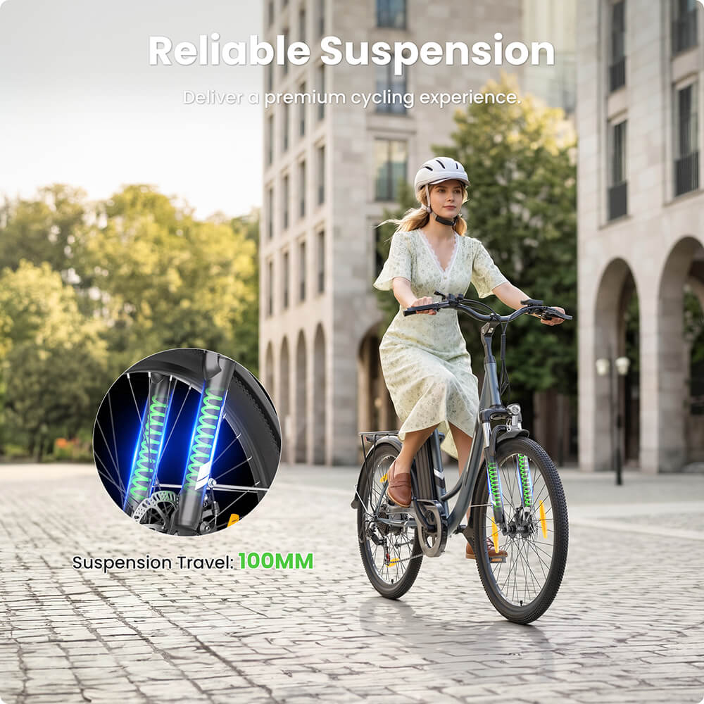 Touroll B1 Electric Bike – 90km Range, 250W Motor, Step-Through Frame, Shimano 7-Speed