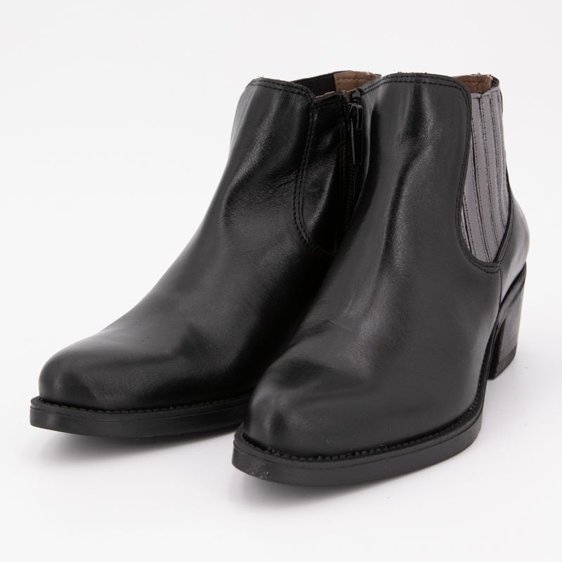 Bottines cuir lisse avec empiècement métalissé Femme PATRICIA MILLER