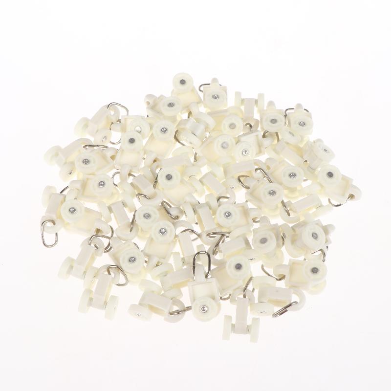 50Pcs Electric Curtain Rails Runners Hooks Thickened Curtain Track Curtain Rail Hook General Pulley Smart Curtain Accessories
