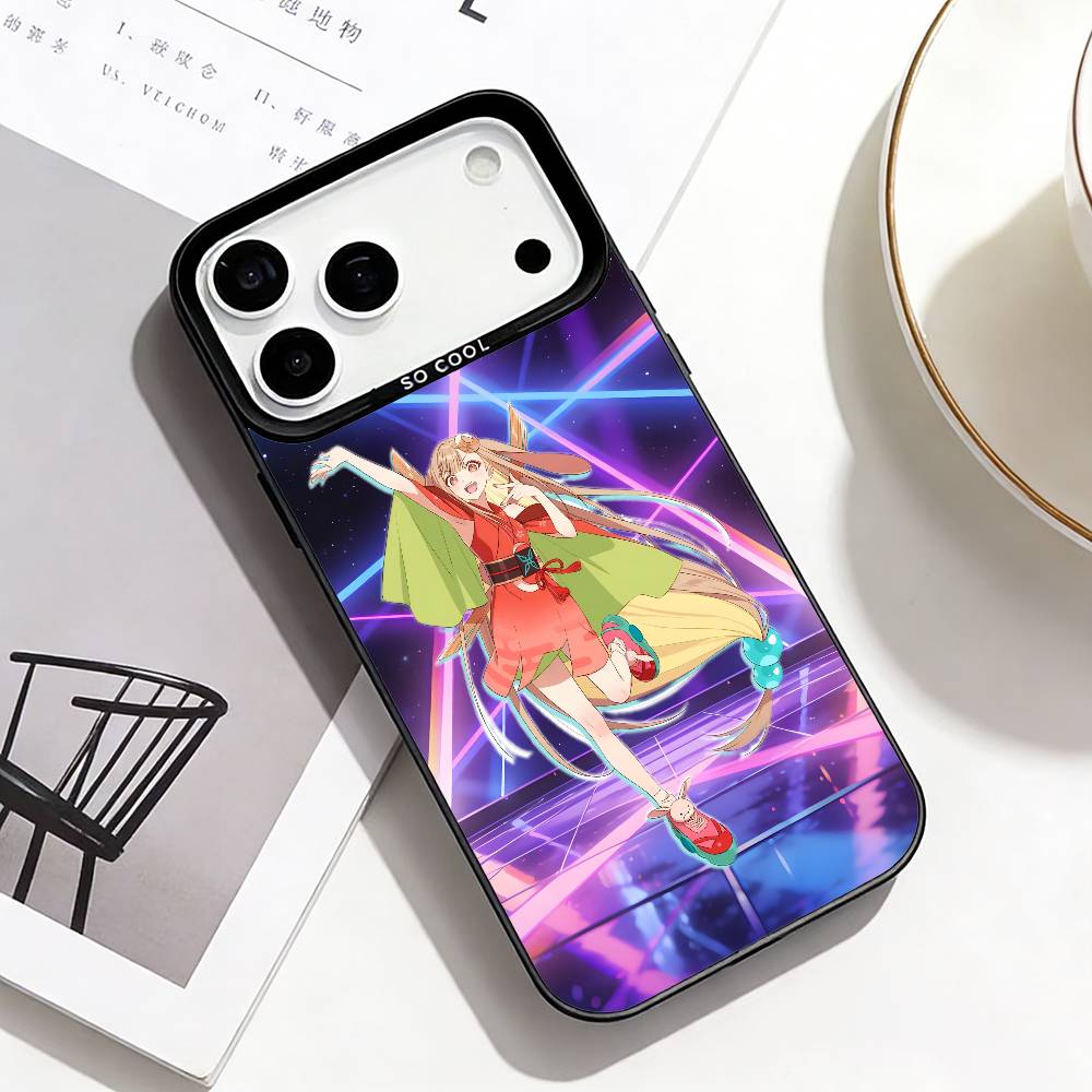 C-Cosmic Princess Kaguya Phone Case For iPhone17,16,15,14,13,12,Pro Max Black Colored Silver Plated Inside Cover