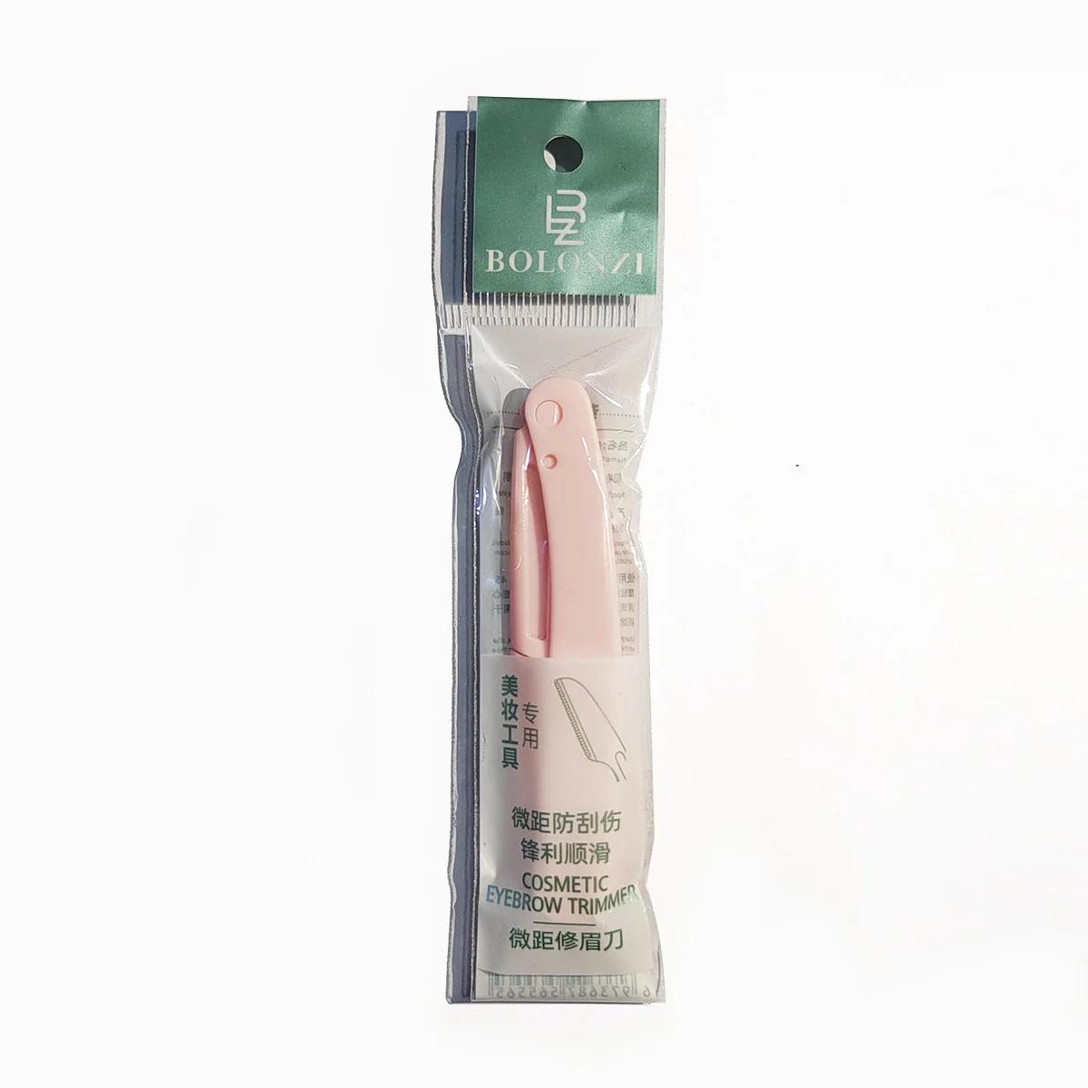 

3pcs Safe Folding Ladies Face Shaver Eyebrow Trimmer Blade Anti-Scratch Razor Makeup Tools Eyebrow Trimmer Face Razor for Women рожевий