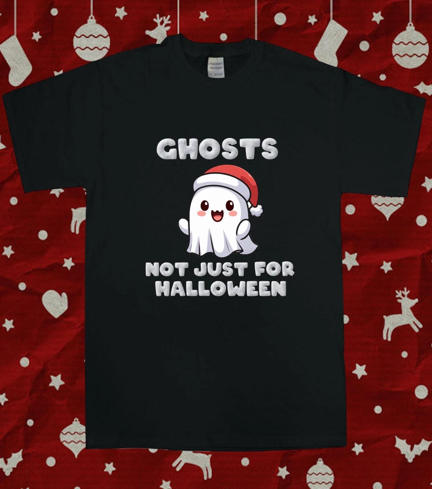 Ghosts Not Just For Halloween Cute Chibi Anime Christmas Ghost T-Shirt 4XL