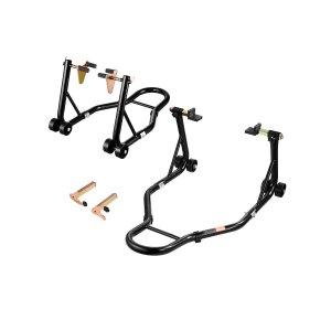 VEVOR Motorcycle Stand Lift, 1100lbs Capacity Front Rear Combo Stand Lift, Front Wheel Dual-Fork Stand, Rear U+L Fork Swingarm Spool Stand