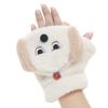 Dog Cartoon Plush Mittens Thickened Flip Cover Plush Gloves All-Match Half Finger Gloves  Winter