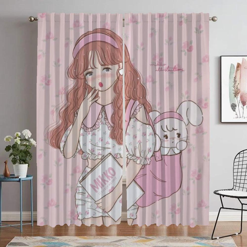 Kitchen Curtains for Bedroom Mikko Window Curtain for Room 2 Panel Partition Home Interior Curtains Halloween Decoration Shades