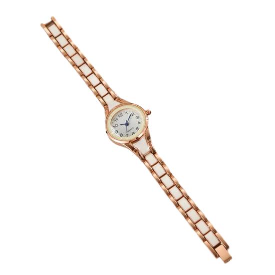 Ladies Quartz Watch Round Band Wristwatch Strap Analog Watch Contrasting Color Dial Slim Women Bracelet Gift