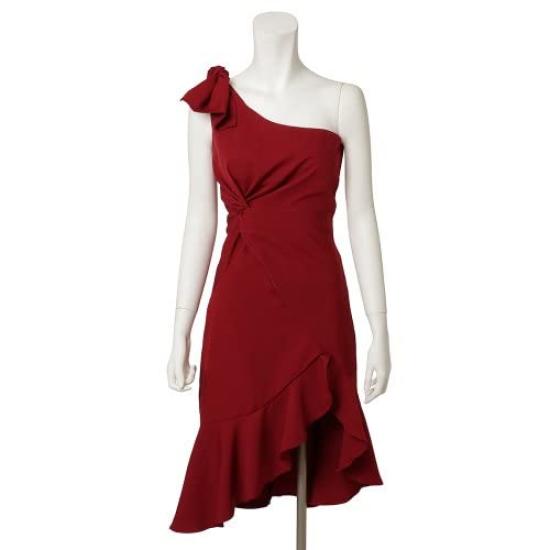 GRAXIA Fishtail Cabaret Perfect for Hostess and with a and Wine Size M Women's One-Shoulder Dress, Hostesses, Clubs, Lounges, Slit, Décolleté, Ribbon,