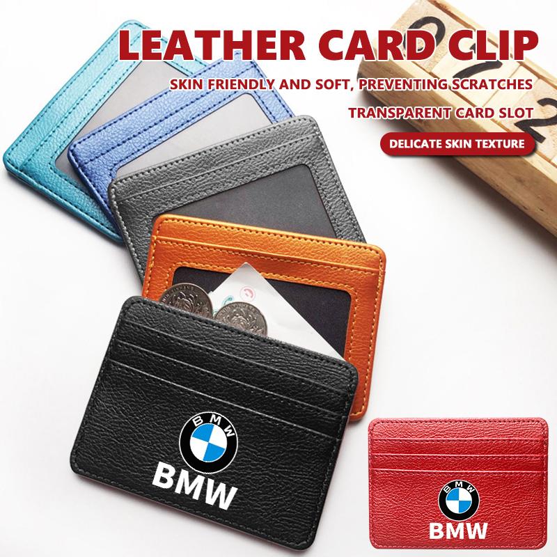 ZDNE2 Car Leather Wallet Clip Driver License ID Card Storage Holder For BMW X3 X5 M5 M3 E46 E90 E60 F10 E39 F30 E36 G30 E87 E70