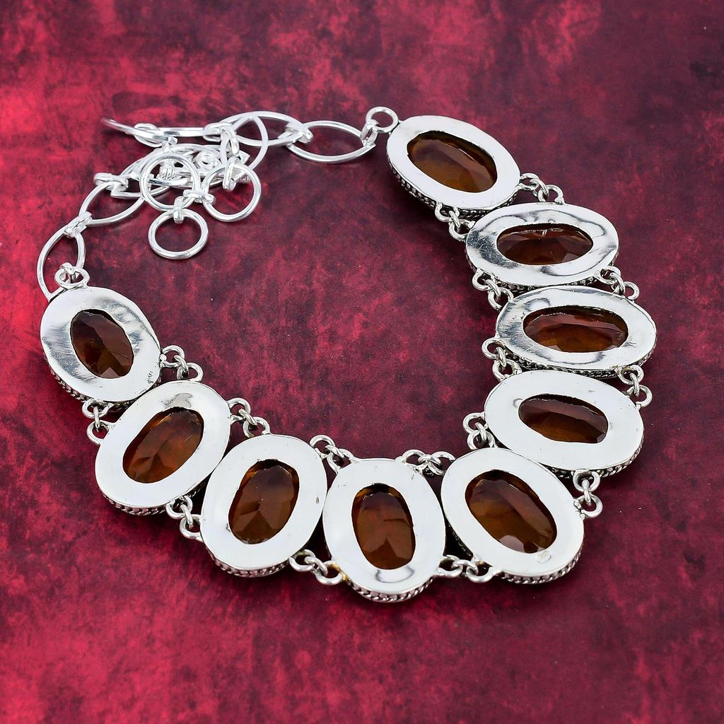Charming Citrine Gemstone Jewelry Necklace & Bracelet Jewelry Set For Her, 925 Solid Sterling Silver Handmade Adjustable Jewelry For Women