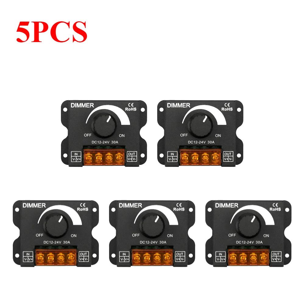 DC 12V 24V LED Dimmer Switch 30A 360W Voltage Regulator Brightness Adjustable Controller LED Strip Light Lamp PWM Dimming Dimmer