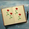 Ein einzelnes elegantes rotes Rosen-Metall-Lesezeichen mit einem goldenen Stiel - Das perfekte Geschenk für den Valentinstag, den Muttertag, Geburtstage