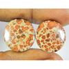 Natural Poppy Jasper Matched Pair Round Cabochon Loose Gemstone 17X17X03 MM SK-161