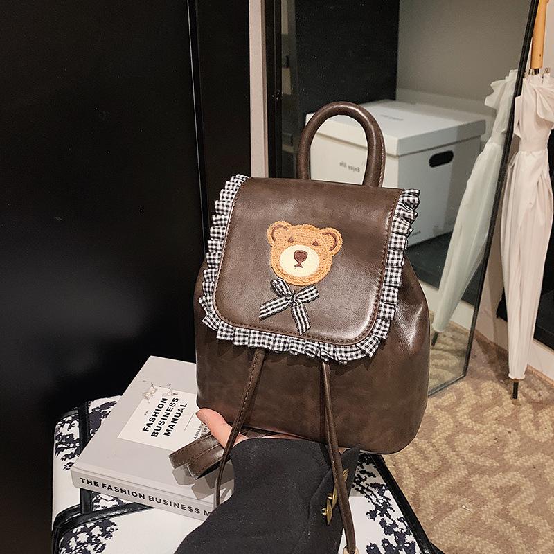 

Retro backpack women s fashion niche design portable bucket bag new casual high-end small backpack