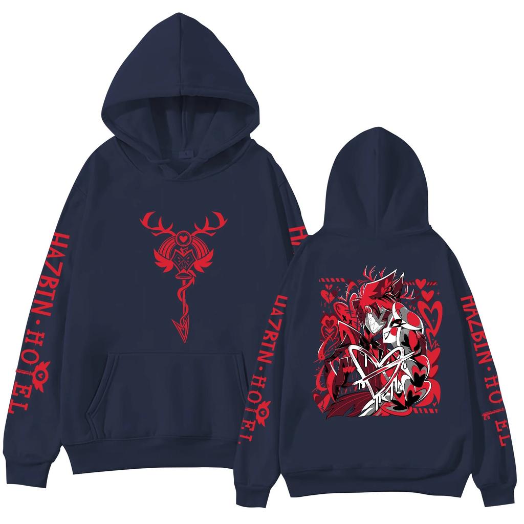 Hazbin Hotel Alastor and Charlie Graphic Print Hoodie Casual Harajuku Fashion Pullover Hooded Sweatshirt Oversized Hoodies