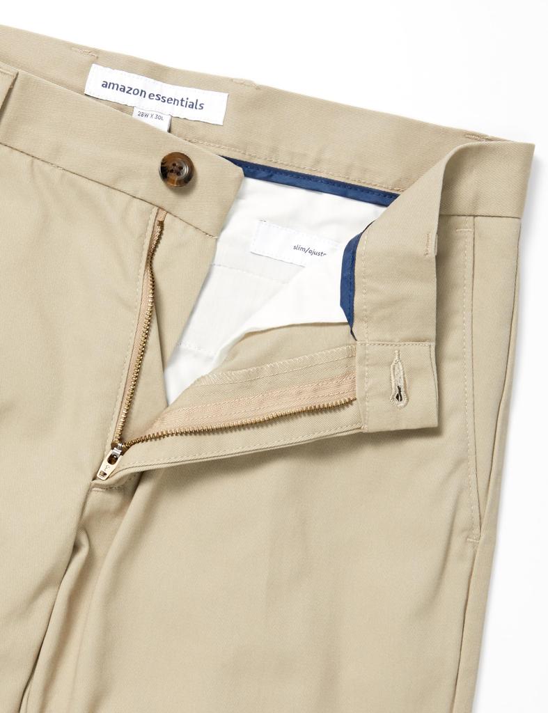 [Amazon Essentials] Men's Slim Fit Chino Pants, No Pleats, Non-Stretch, Khaki Beige, W28 / L28