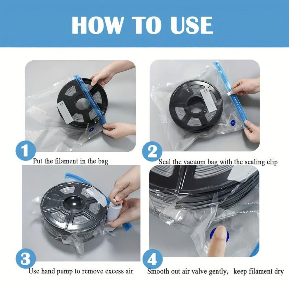 Moisture Resistant 3D Printing Material Bags Reusable Sealing Bags Printer Material Organization