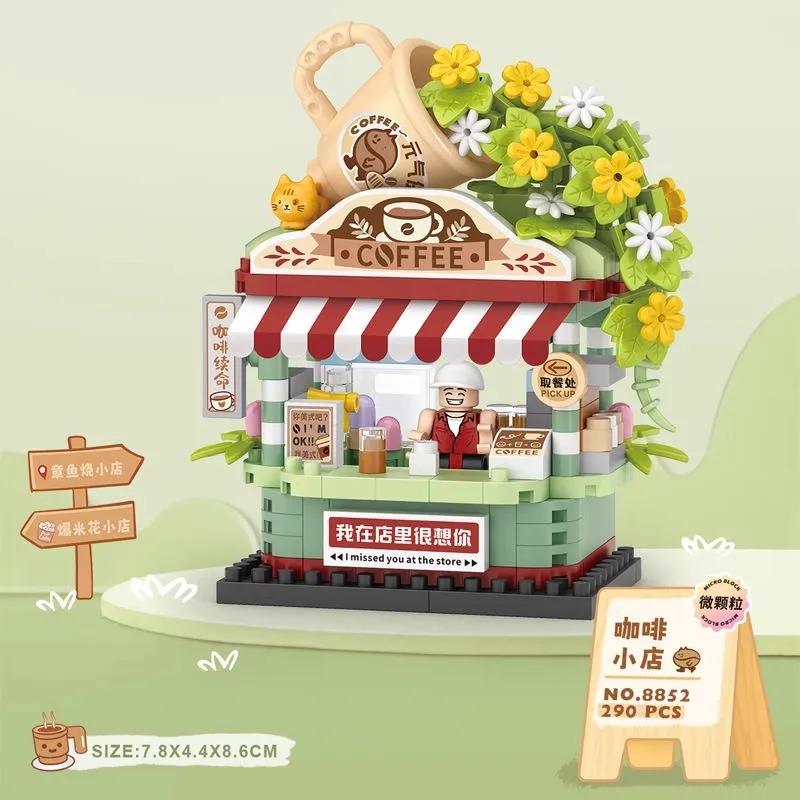 Loz New Building Blocks City View Scene Coffee Shop Store Architectures Model Assembly Toy Christmas Gift For Children