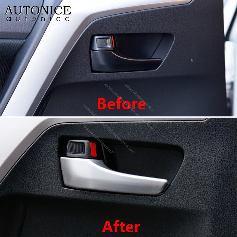 4pcs Carbon Fiber Color Inner Door Open Handle Cover for Toyota RAV4 2013 2014 2015 2016 2017 2018