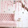 Großer rosa Pfirsichblütenzweig Kreativer Wandaufkleber für Heimwanddekoration