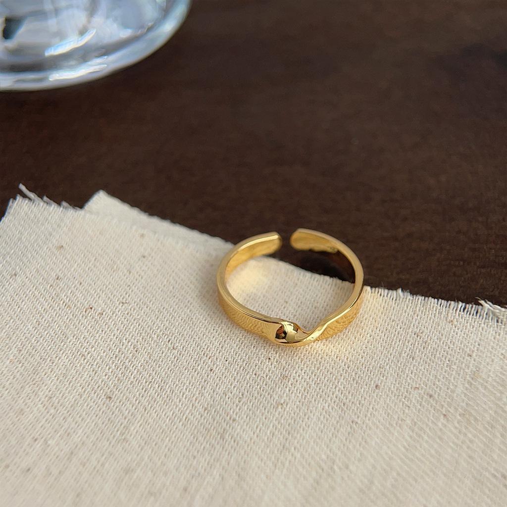 Женское Французское Винтажное Геометрическое Кольцо-Капля Statement Уникальное Легкая Роскошь Высококачественное На Указательный Палец Шикарное Повседневное