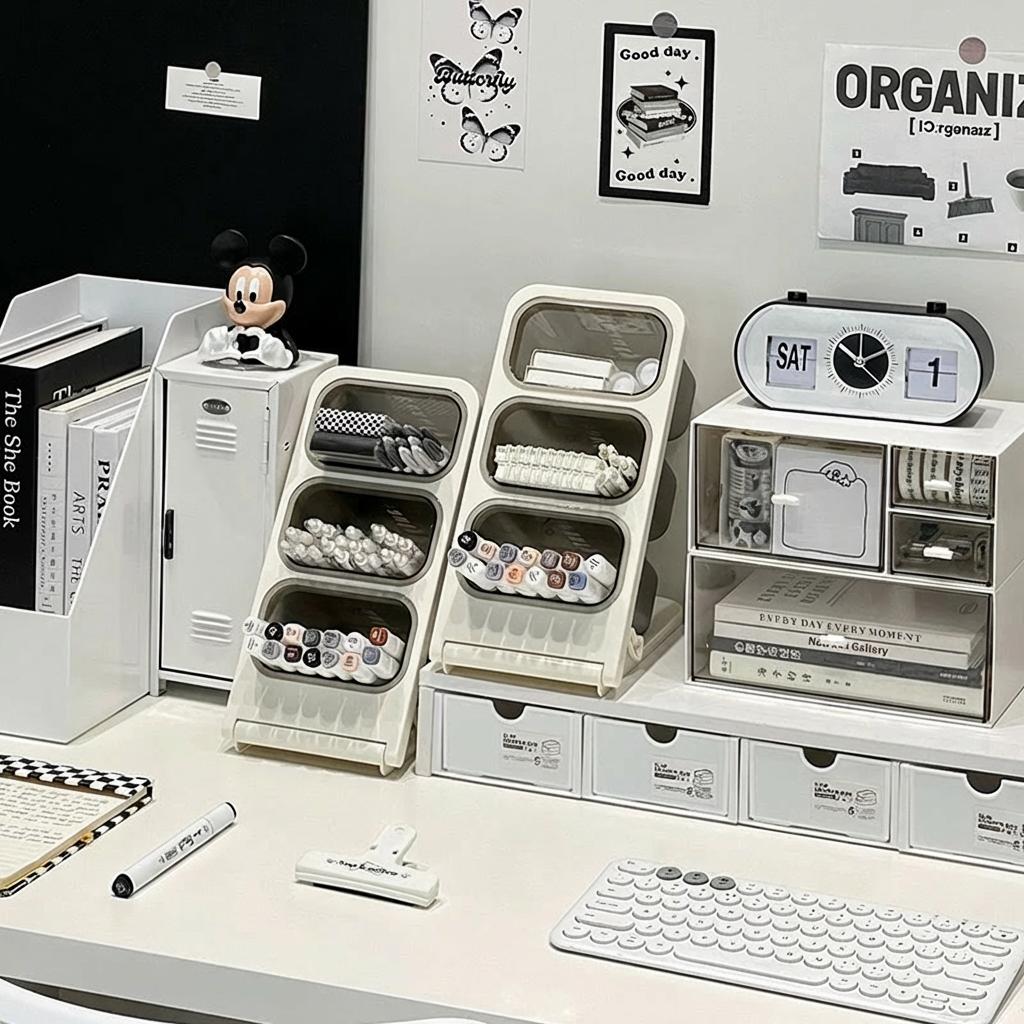 Stationery Organizer Plastic Plastic Pen Holder Marker Storage Detachable Pen Holder For Desktop School Workstation