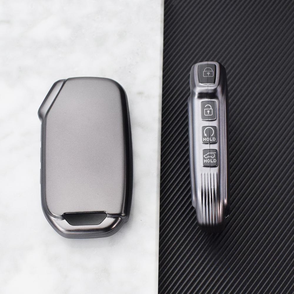 

Чехол для ключа с 4 кнопками для Kia EV6 Seltos Sportage Ray K2 K3 K5 KX3 KX7 Soul Telluride Cerato Forte Picanto, новый чехол для автомобильного ключа из ТПУ серый