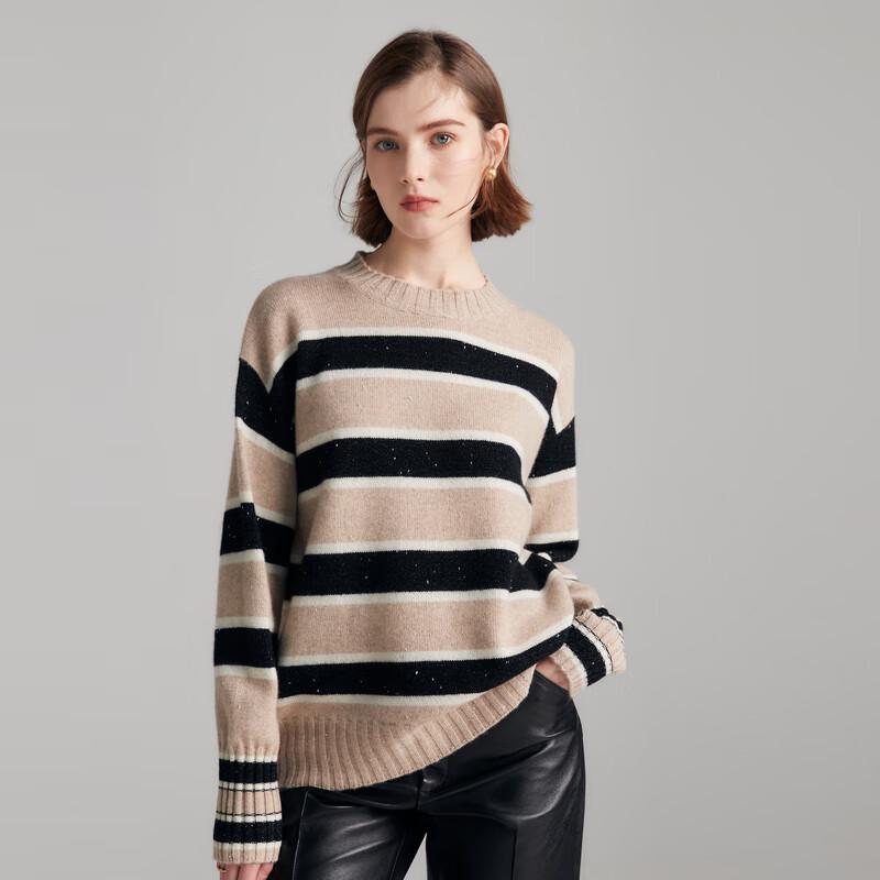 

Women s Striped Cashmere Pullover Sweater M