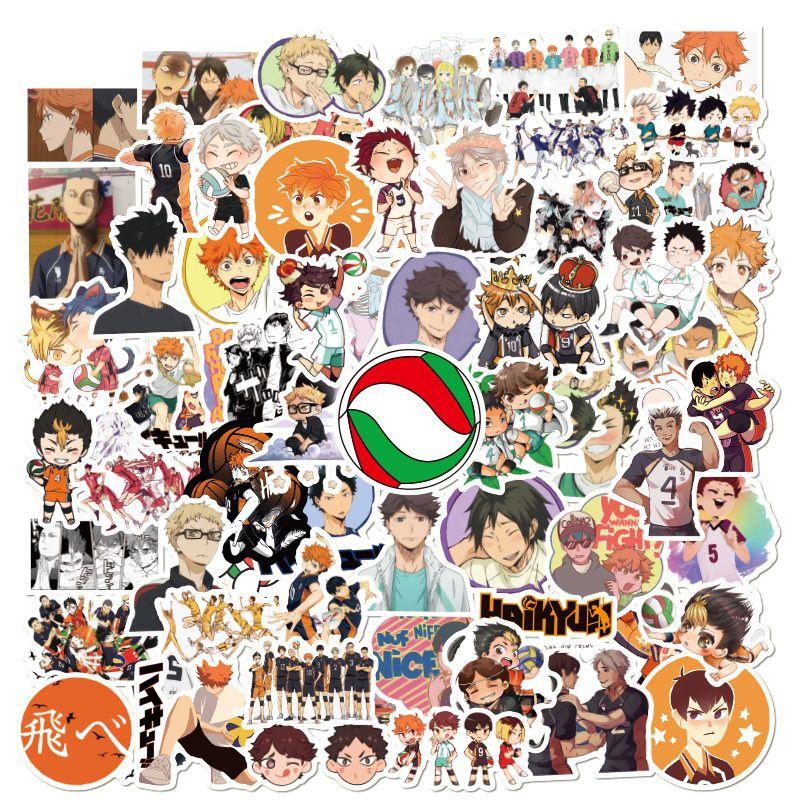 Unique 100pcs Japanese Anime Haikyuu!! Graffiti Stickers Perfect For Laptops And Suitcases