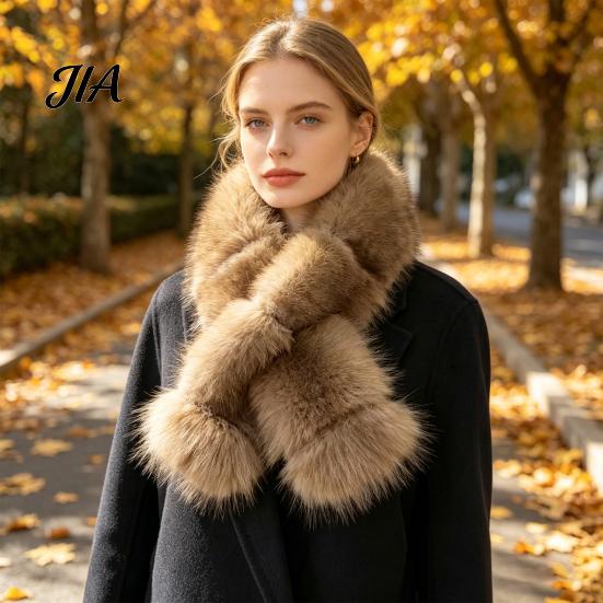 Daily Wear Neck Warmer Faux Fur Collar Scarf for Women, Plush Scarf, Winter Fluffy Cold Weather Scarves, Fashion Wrap Weather, Thanksgiving Christmas