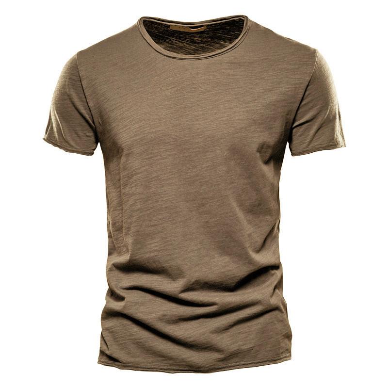 Herren-T-Shirt aus 100 % Baumwolle, lässig, weich, Fitness, Sommer, dünne T-Shirts, Herren-Hauskleidung, O-Ausschnitt, kurzärmelig, einfarbiges T-Shirt für Männer
