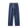Men's Dark Blue Retro Trendy Straight-Leg Jeans - Casual Hong Kong Style Spring/Summer Solid Color Pants