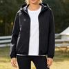 Leichte Kapuzenjacke für Damen, lässige lockere Passform, Outdoor-Windjacke, schlichtes Design, Pendler-Oberbekleidung, einfarbiger Stil, Frühling Herbst