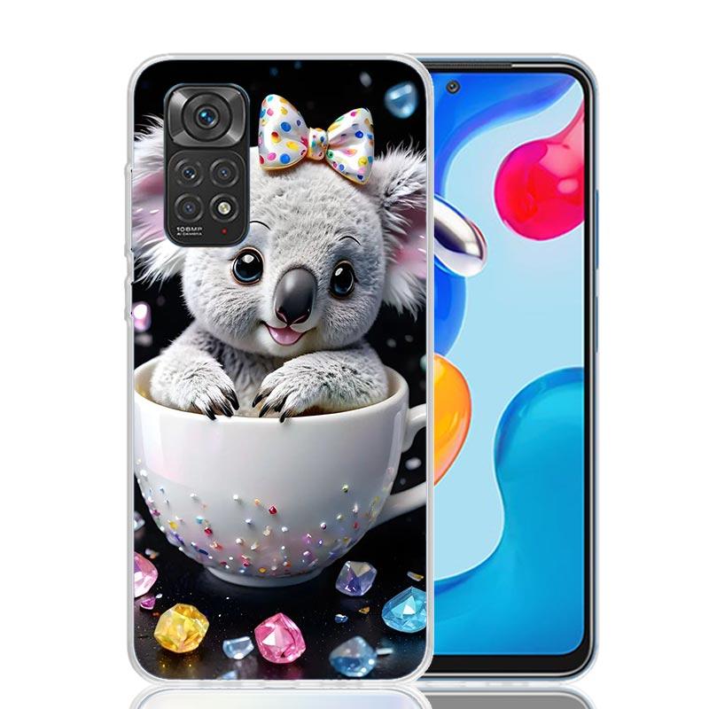 Koala Kawaii Cute Animal Phone Case For Xiaomi Redmi Note 15 14 13 12S 12 Pro Plus 11S 11E 11 11T 10S 10 Art Soft Pattern Cover