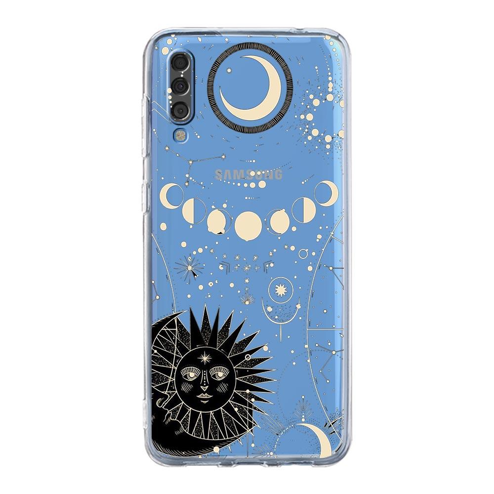 Funny Sun Moon Angel Eyes Phone Case For Samsung Galaxy A12 A32 4G A50 A70 A20E A20S A10S A22 A30 A40 A52 A72 5G A02S A04S Cover