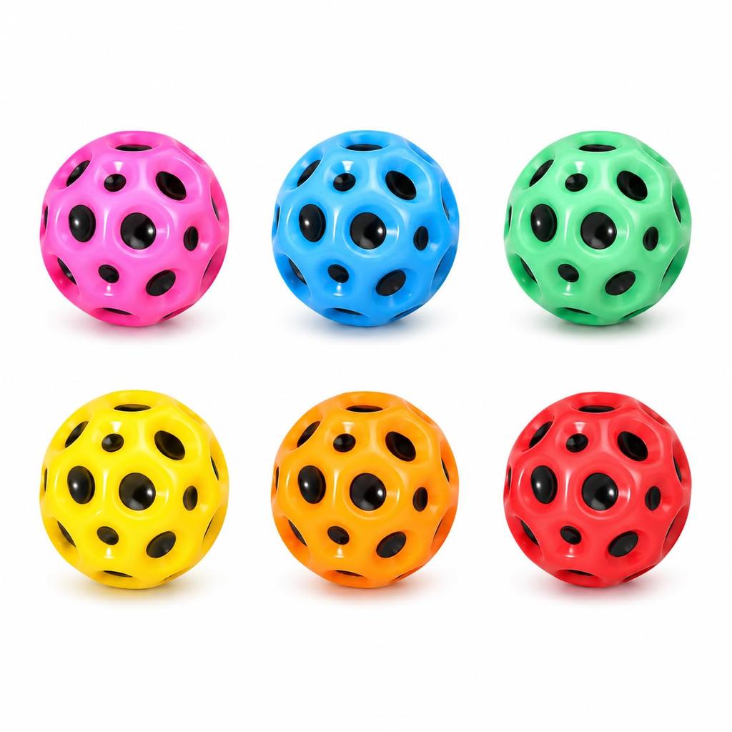 Sazanore Jumping Balls, Bouncing Balls, Basic Training Balls for Adults and Children, Sports, Set of 6, Colorful, Measuring Weight, Gift (Multicolor)