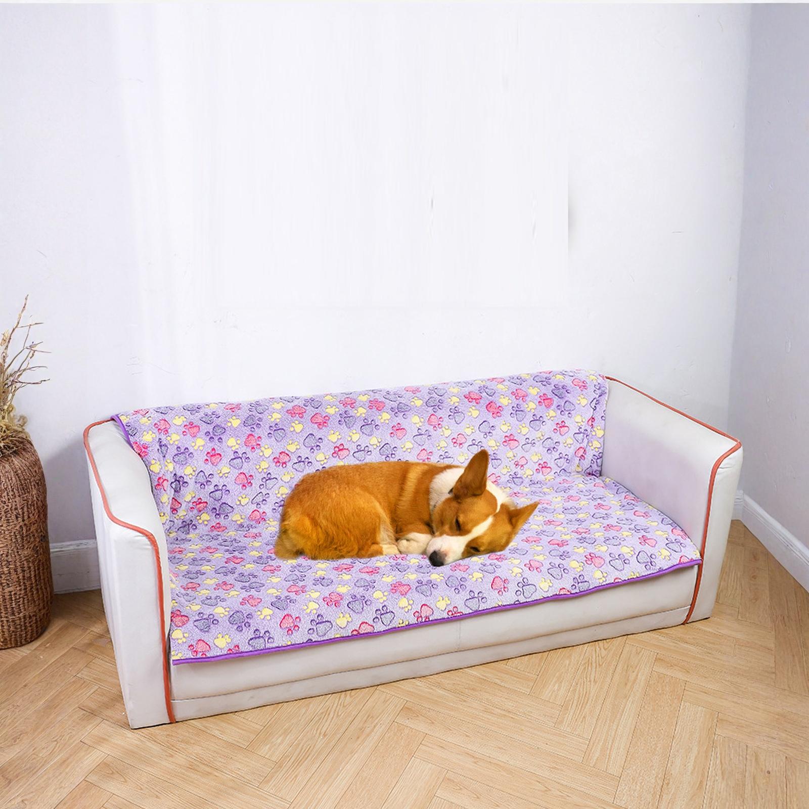 

Pet Blanket Soft Plush Mat for Dogs Cats All Bed one size фиолетовый