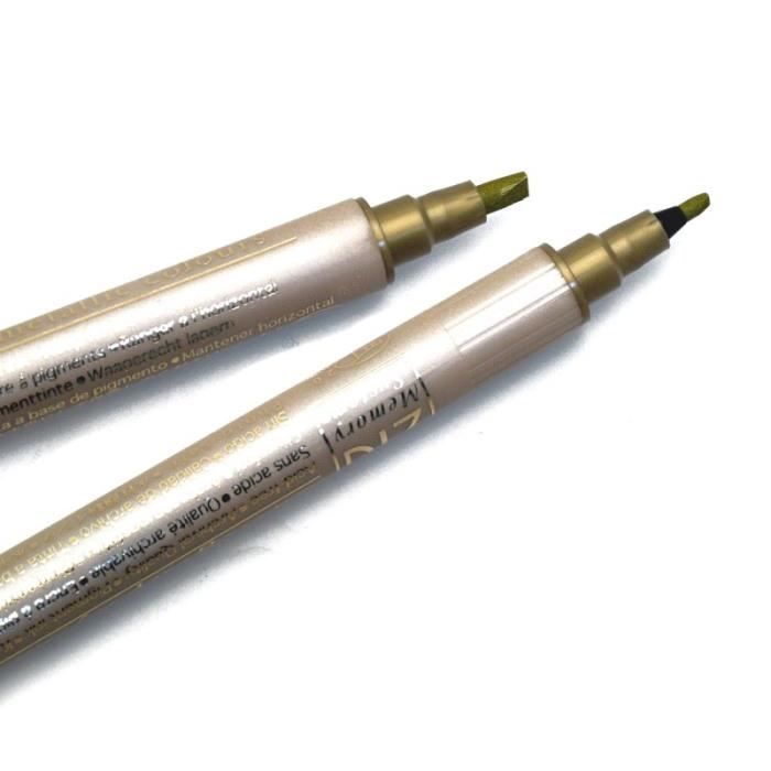 Feutre à double pointe - ZIG - Stylo Or - 1mm et 1,2mm - Encre à l'eau - Idéal pour papier