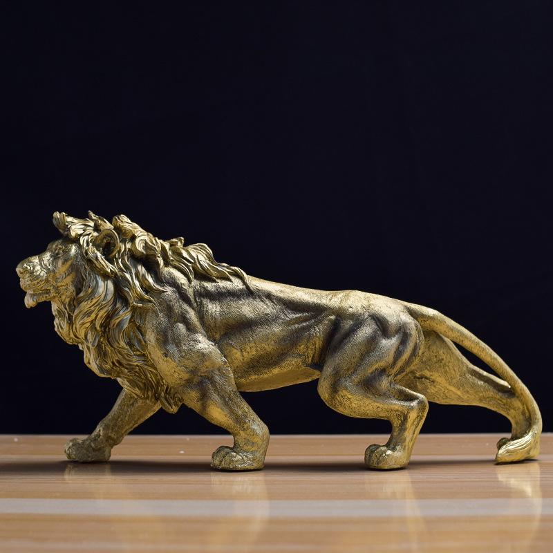 Lion Resin Handicraft Ornament TV Cabinet Restaurant Owner Office Living Room Entrance Decoration